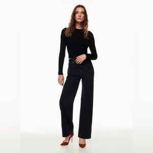 Denim Forum Black Wide-Leg Jeans
